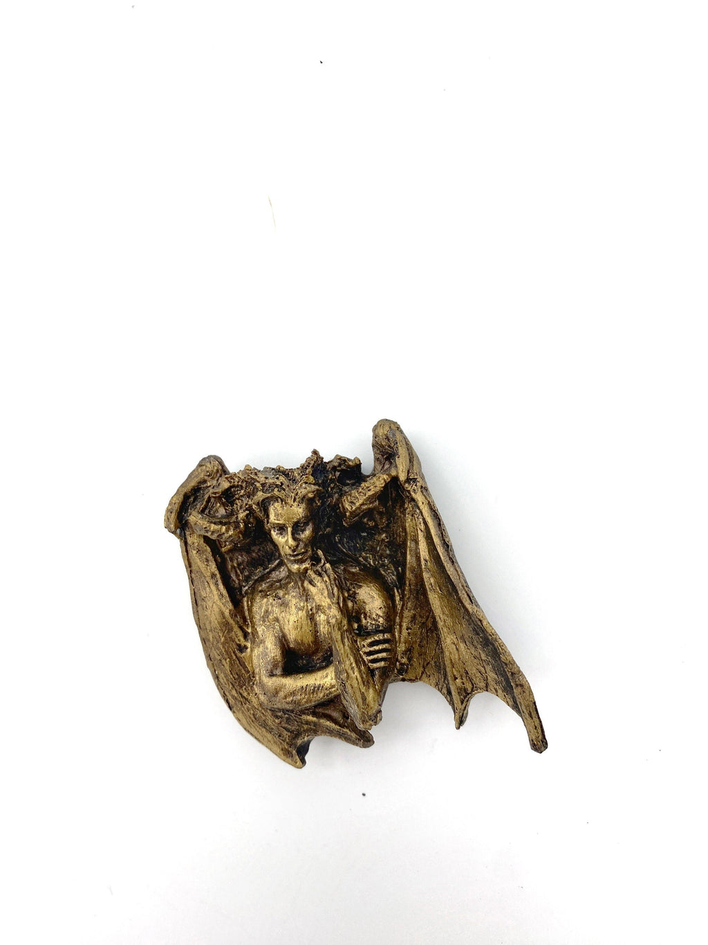 Lucifer Magnet, Hand Painted Resin Sculpture | Mythic Fantasy Decor | Lucifer Devil Demon Magnet for Fantasy and Gothic Decor