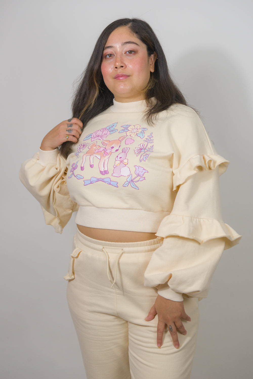 Cream Heart Pocket Joggers