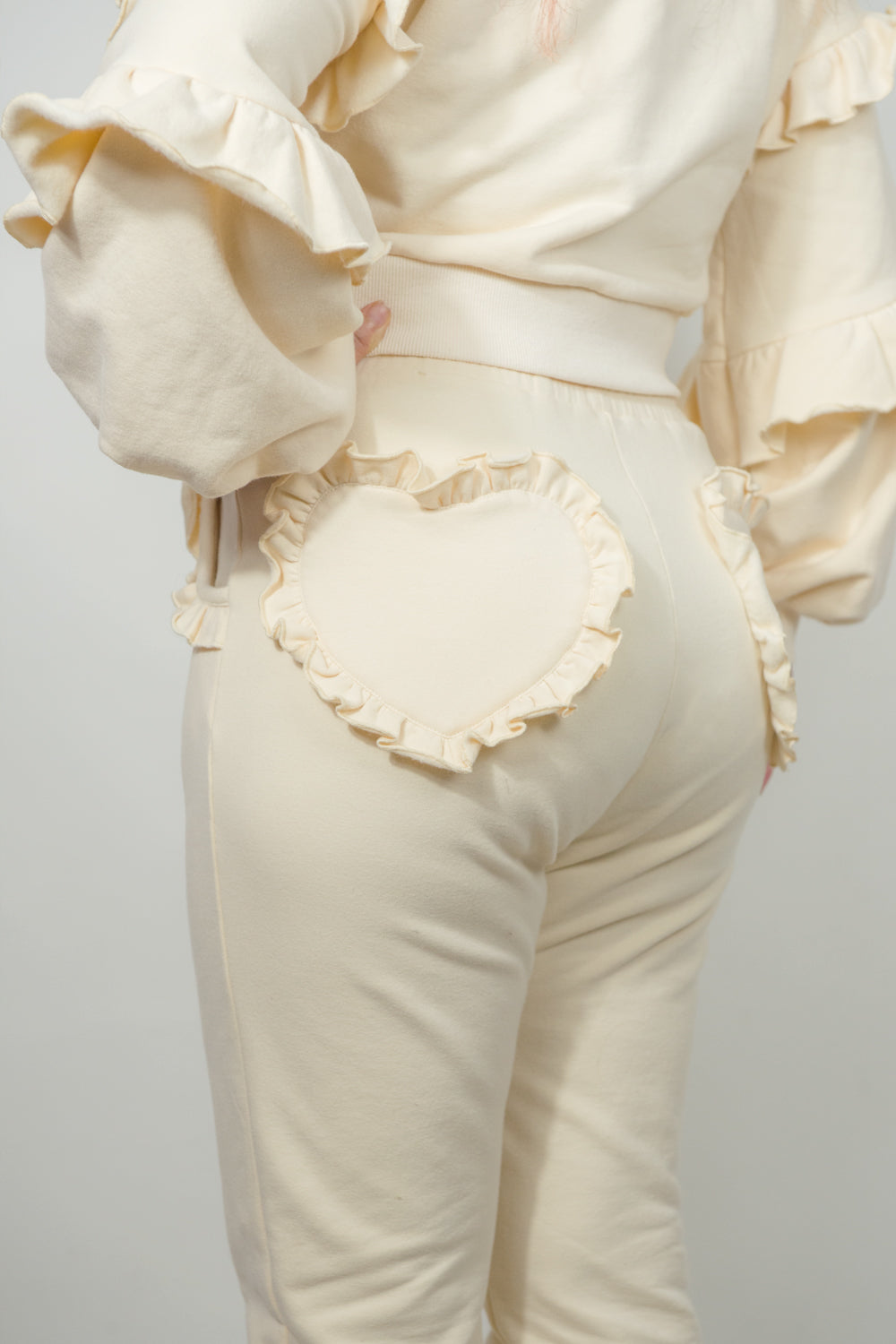 Cream Heart Pocket Joggers