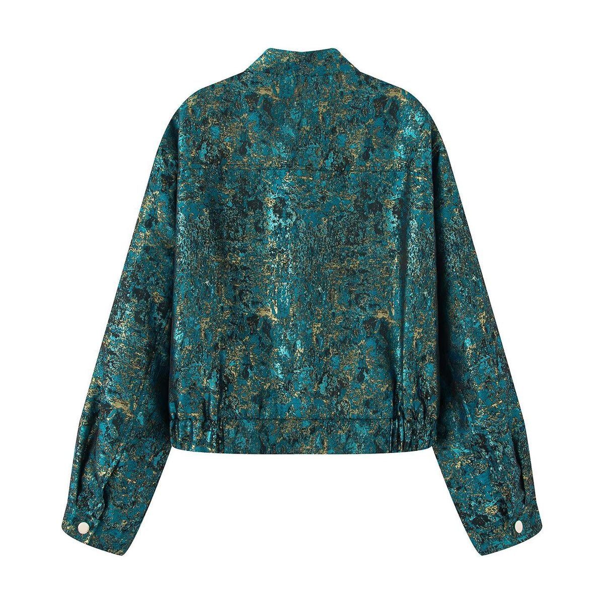 Women's Metallic Jacquard Turquoise Jacket BYMANYC ® New York CONTEMPORARY VIBRANT MODERN FASHION - New Collection
