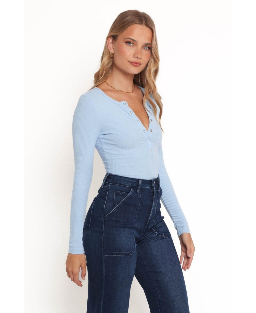 Petal and Pup Womens Dio Knit Henley, Size Small