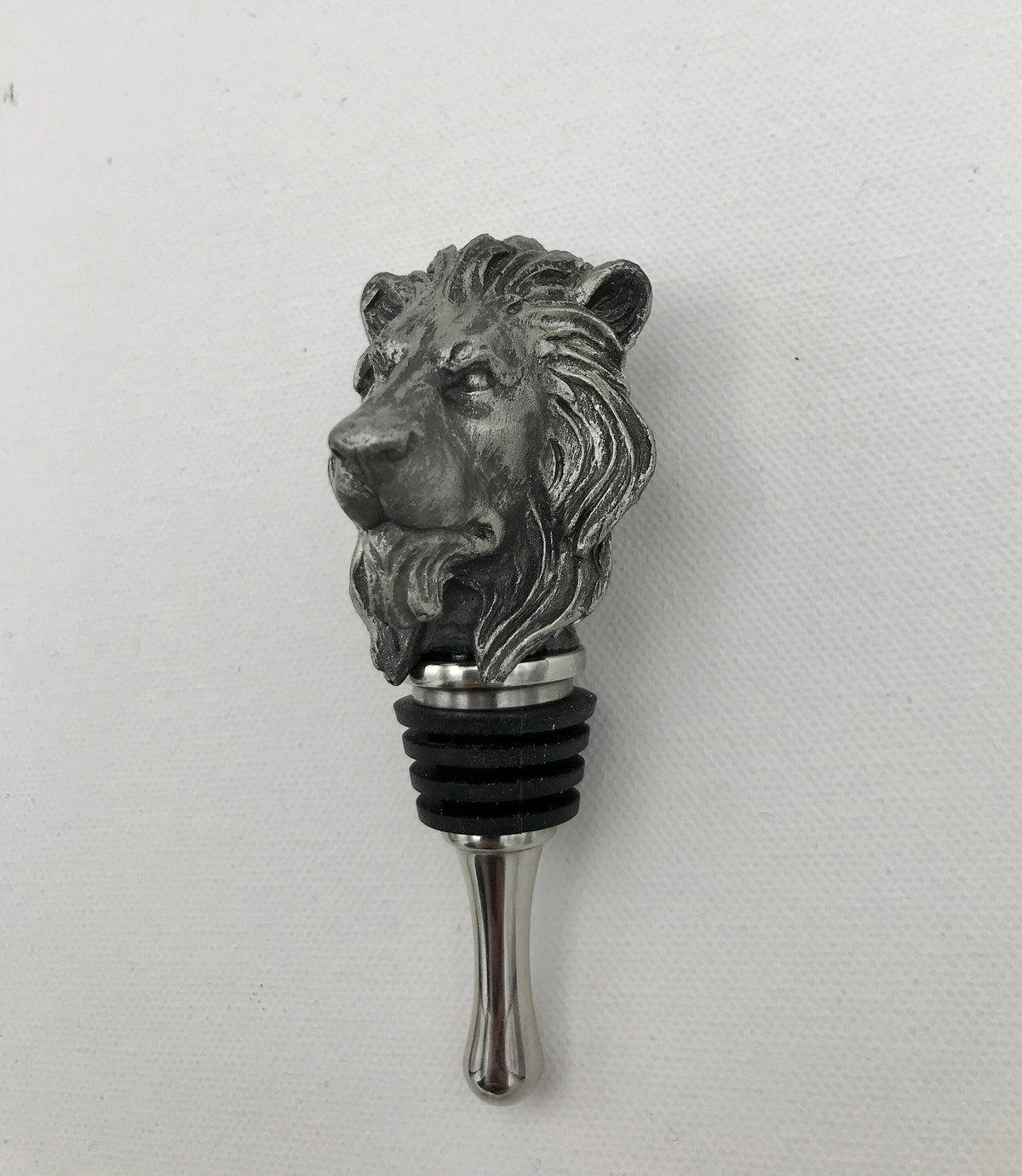 Lion Head Winestopper, Hand Sculpted Resin, Mythic Fantasy Art Barware | Gothic Lion Bottle Stopper | Fantasy Wine and Barware Gift