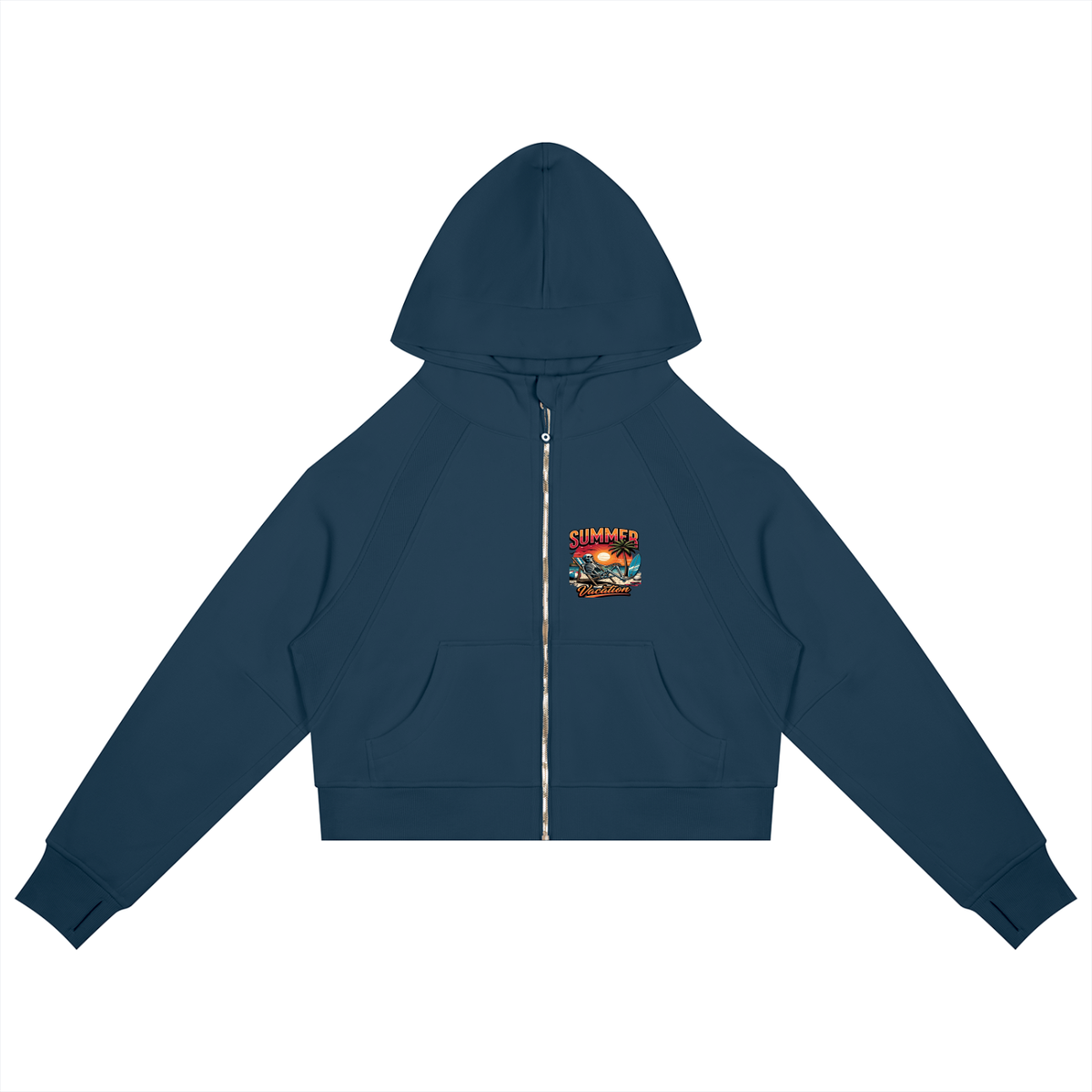 Salvation Nation Summer Mindset Cropped Zip-Through Hoodie