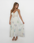 Isabella Dress in Cream Botanical