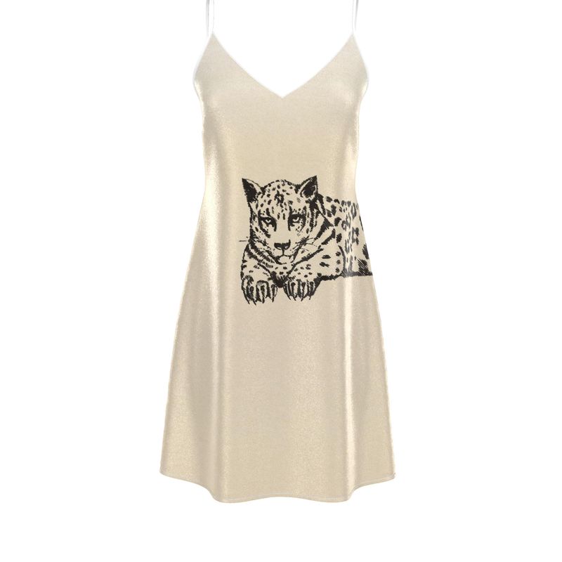 Vela Silk Dress in Lounging Jaguar
