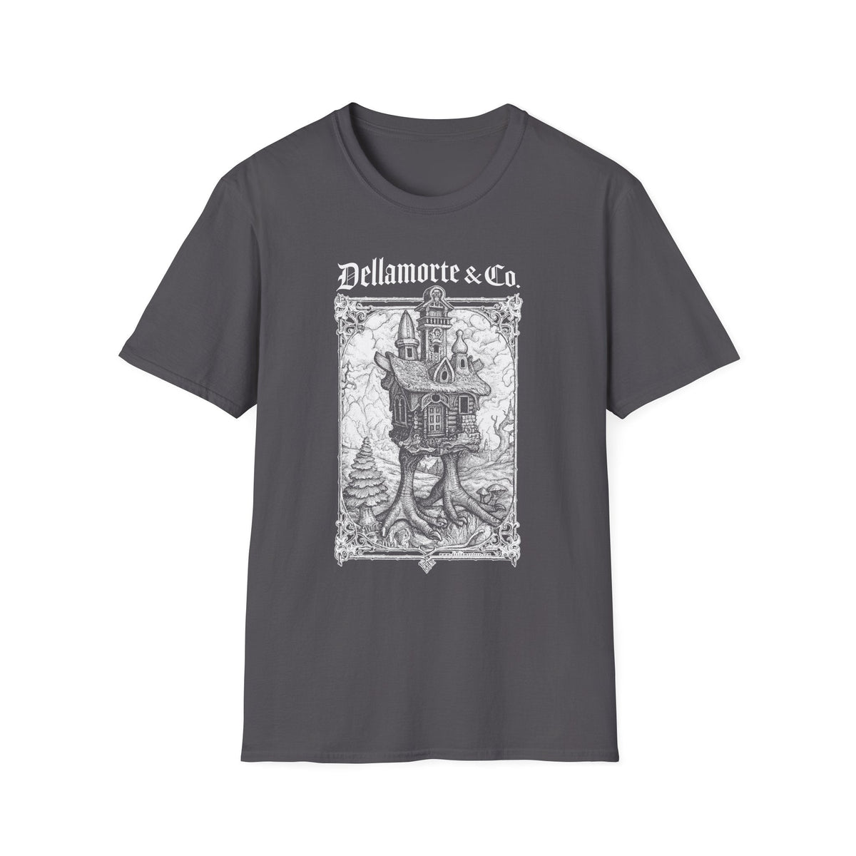 Baba Yaga Hut Shirt | Slavic Folklore Witch House Tee by Dellamorte Art | Chicken-Leg Hut T-Shirt | Dark Fairytale Gothic Apparel