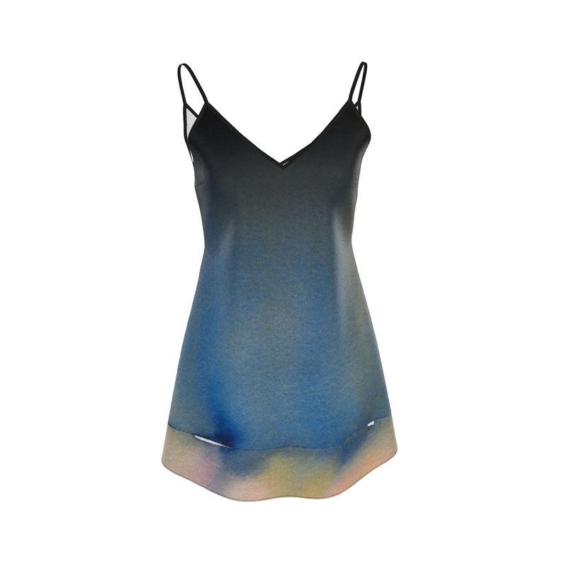 Vela Silk Slip Dress in Storm