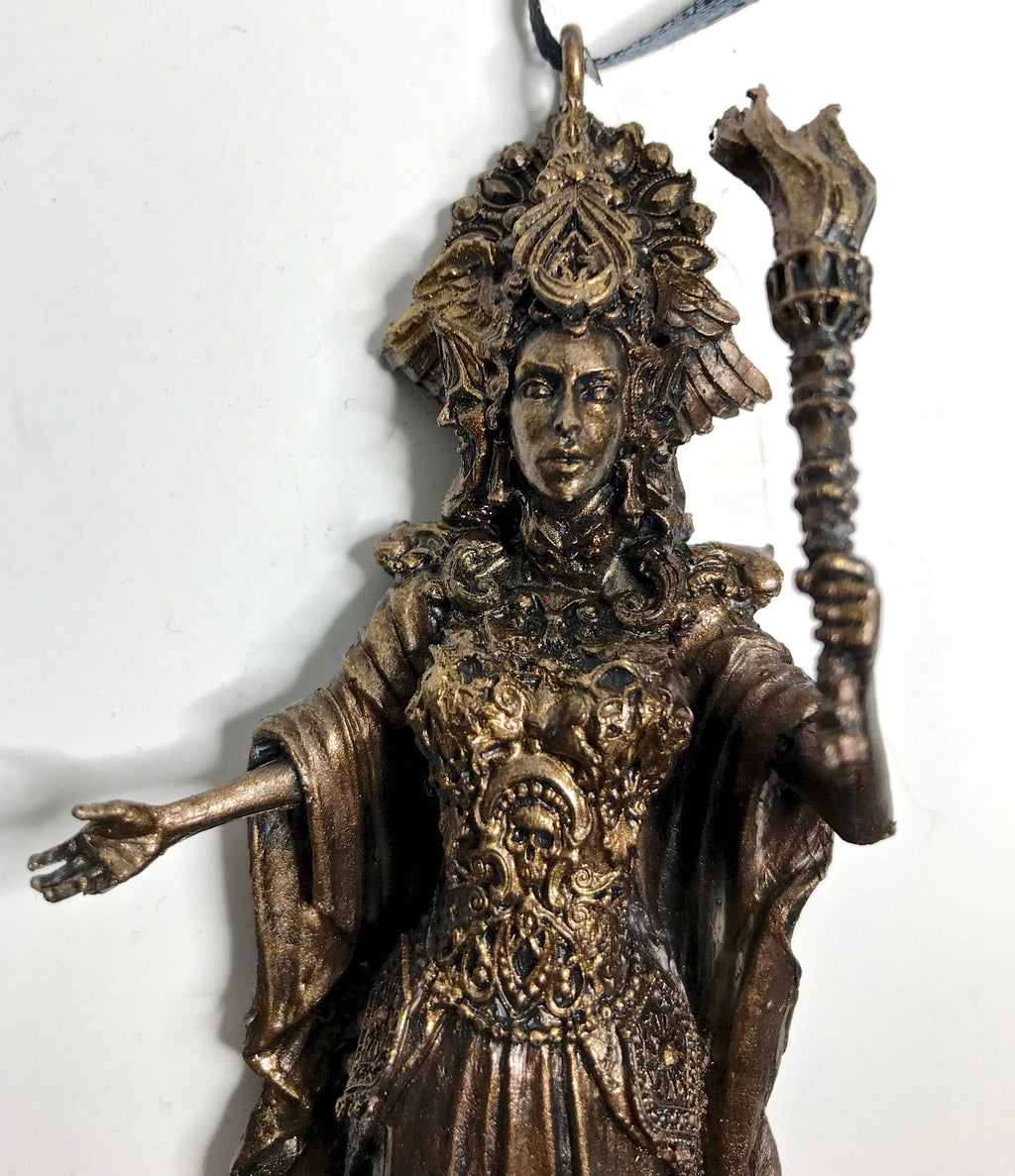 Hecate, Goddess of Witchcraft and Magic Ornament | Pagan Mythical Goddess Figurine | Folklore Altar Ornament for Gothic Home Decor