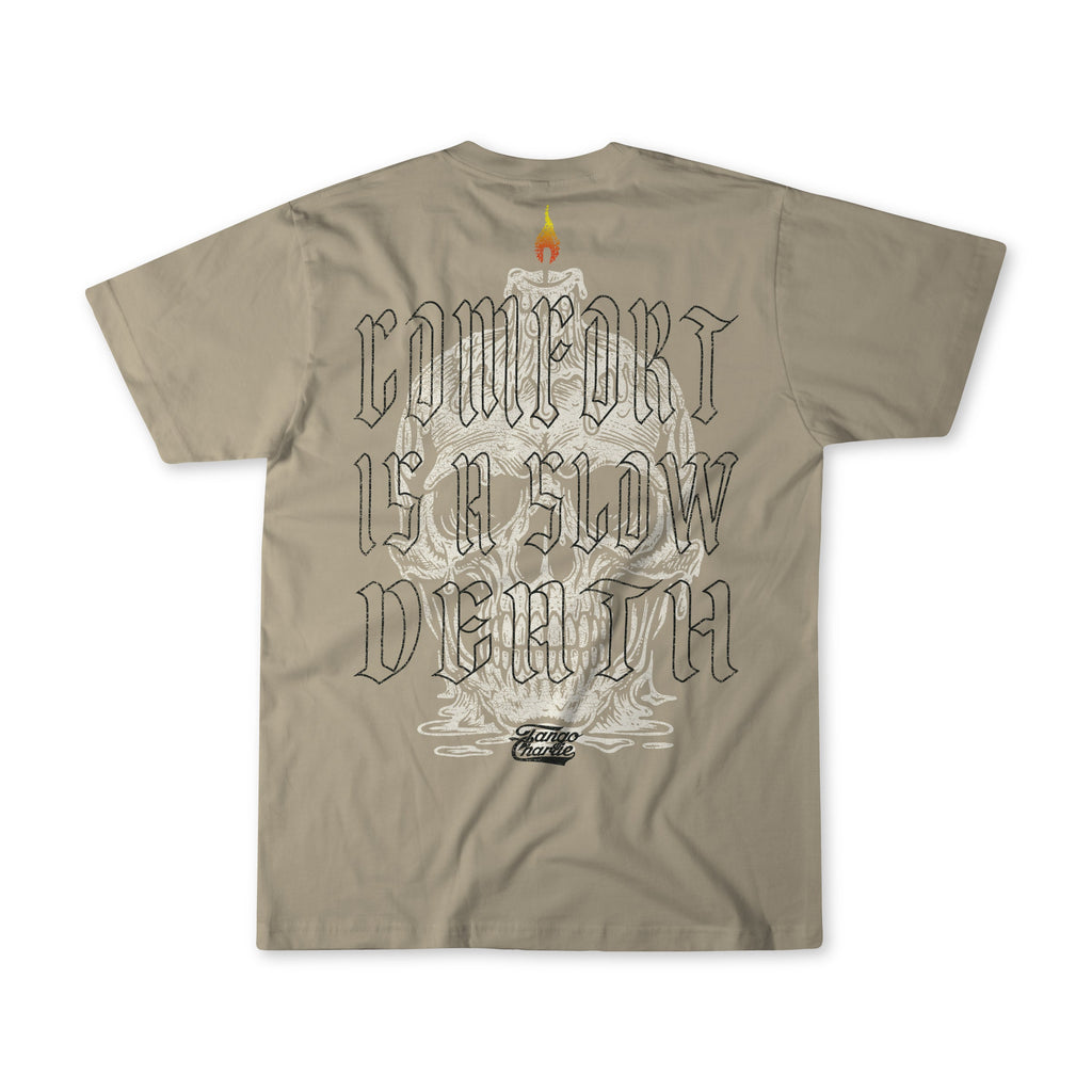 Comfort is a Slow Death - Tan Premium Tee MENS ATHLETIC TEE