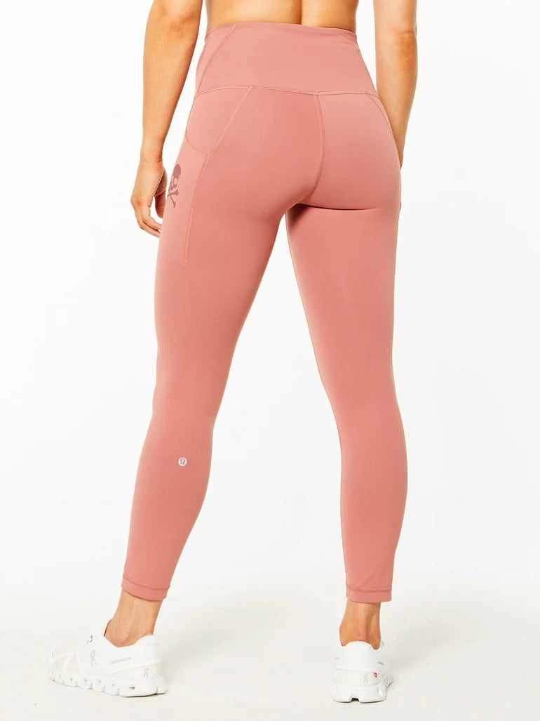 Lululemon x Soul Cycle Matching Set in Brier Rose Wunder Train Tight 25” and Long Line Bra