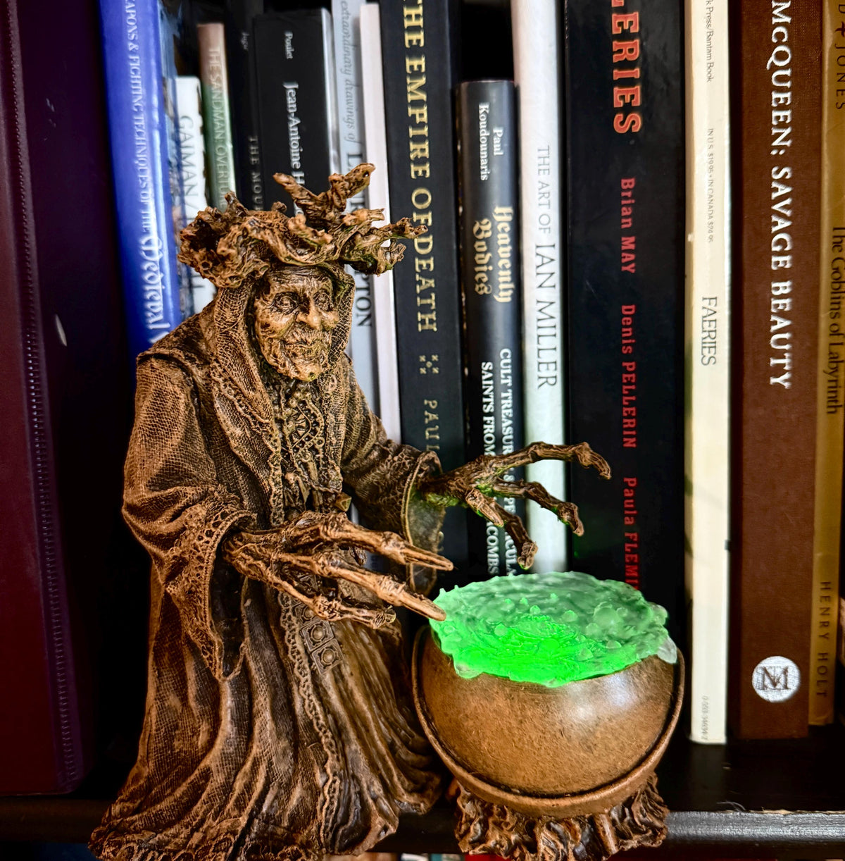 Gryla the Witch Statue, Hand Painted Resin Sculpture | Rustic Folklore Crone Figurine | Spooky Home Decor for Halloween Dark Christmas