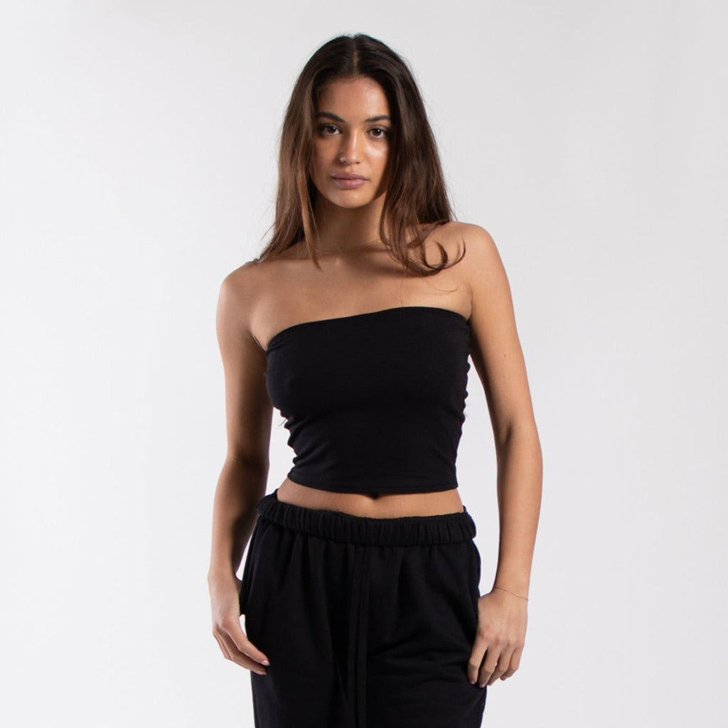 0893 - CLOSEOUT Women's Cropped Strapless Tube Top