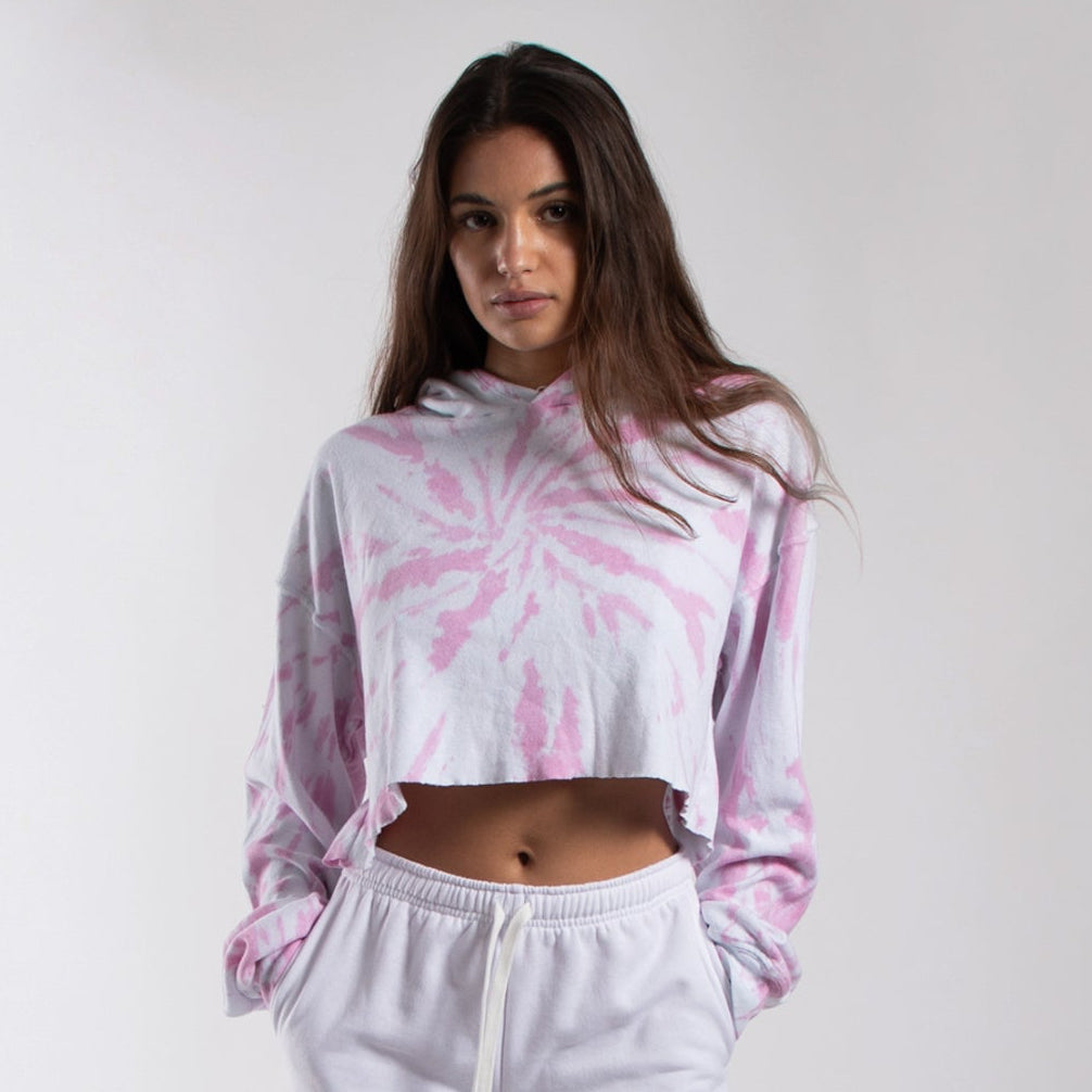 On Sale! SUPPLIES ARE ALMOST GONE! Women's Cropped Tie Dye Hoodie