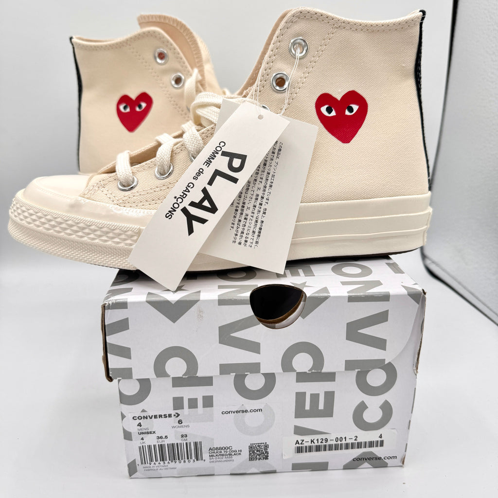 Commes Des Garçons CDG Play Converse High Top Chuck 70 Heart Sneaker