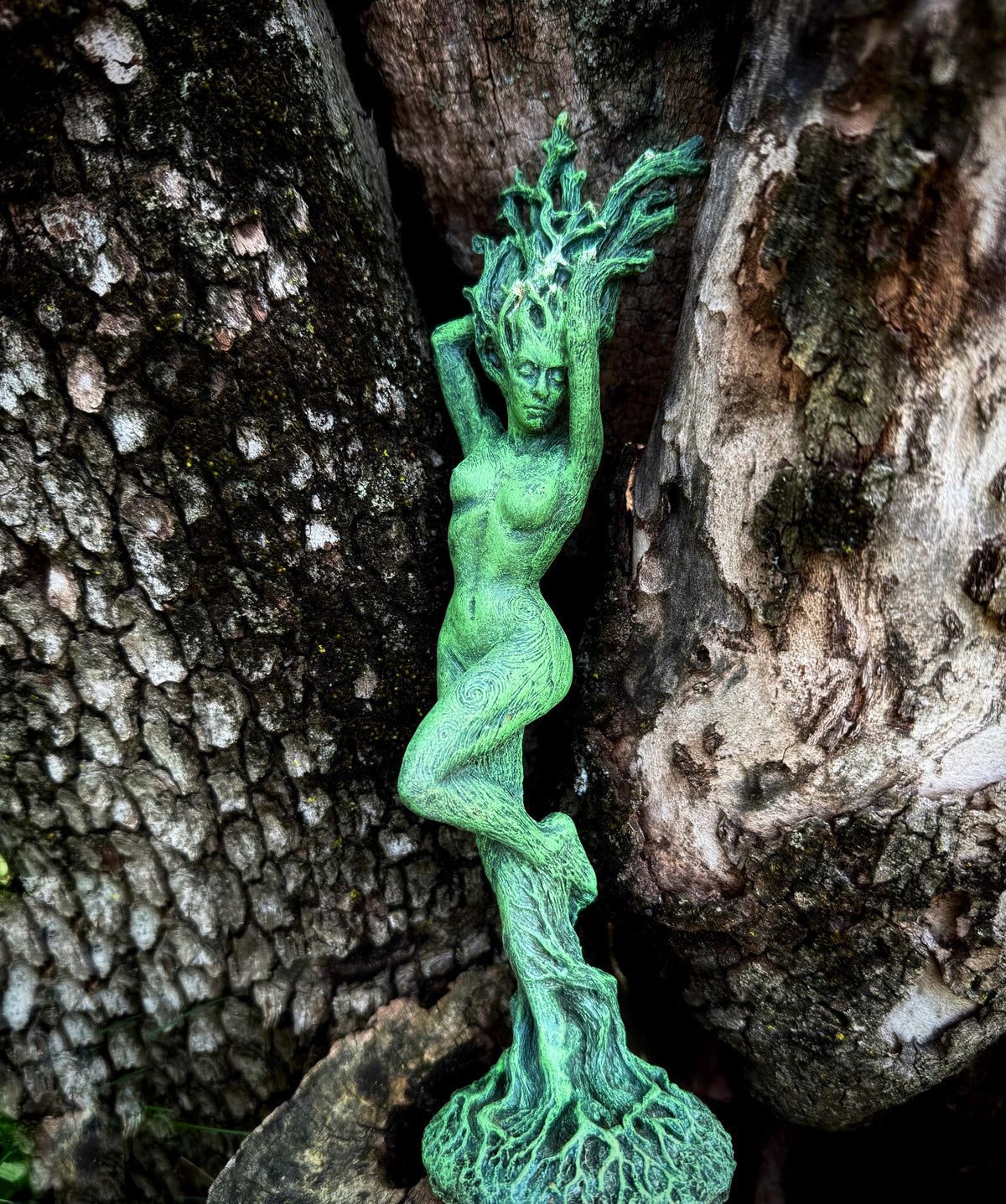 Dryad Statue, 8" Version, Green Finish