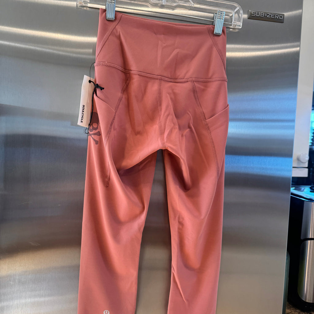 Lululemon x Soul Cycle Matching Set in Brier Rose Wunder Train Tight 25” and Long Line Bra
