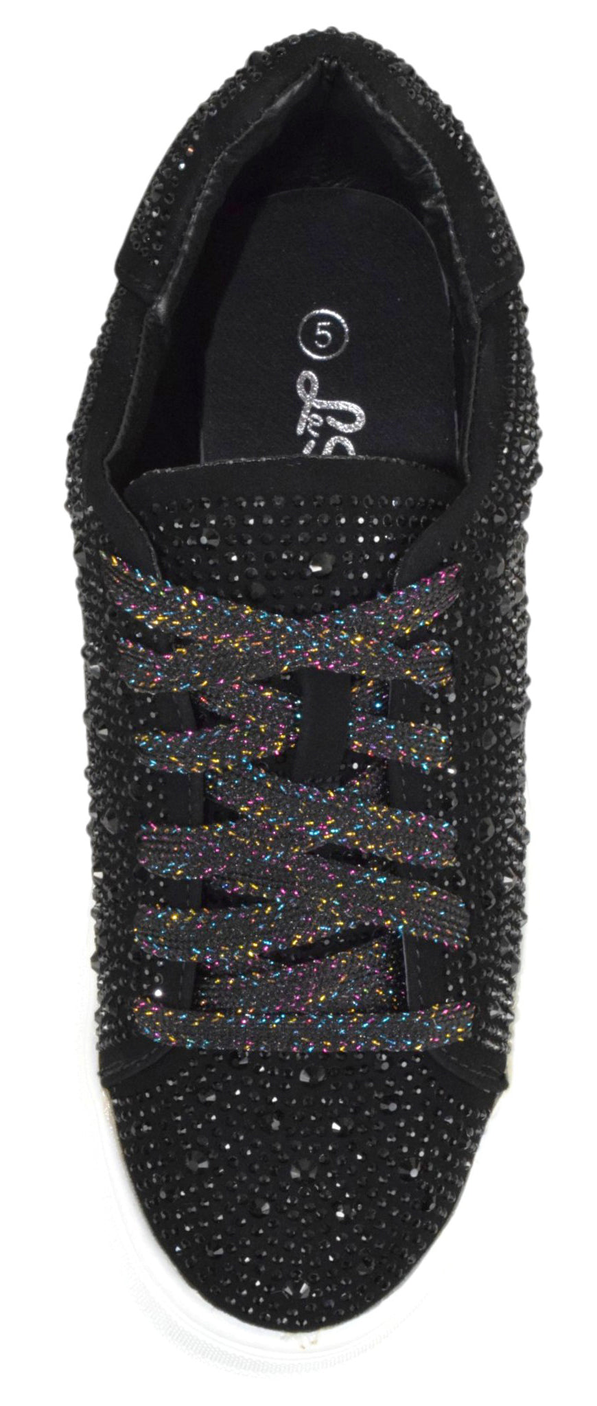 Black La Sheelah Rhinestone Platform Sneakers