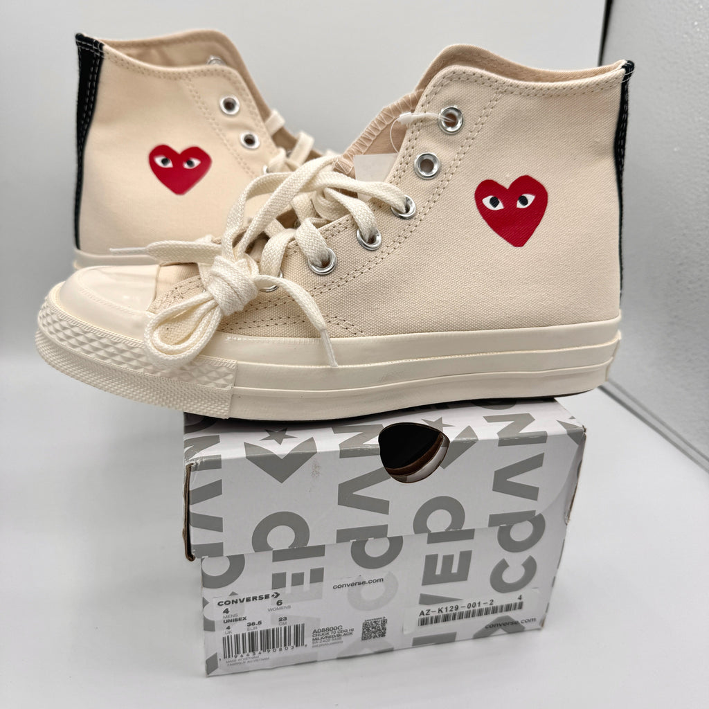 Commes Des Garçons CDG Play Converse High Top Chuck 70 Heart Sneaker