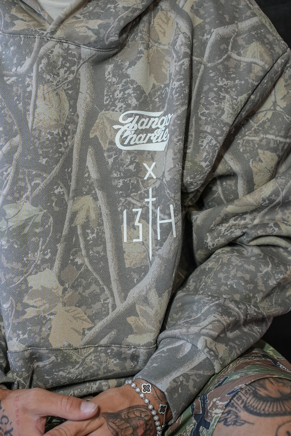 Lift Heavy. Pray Hard. - Premium Deadwood Camo Hoodie MENS UNISEX
