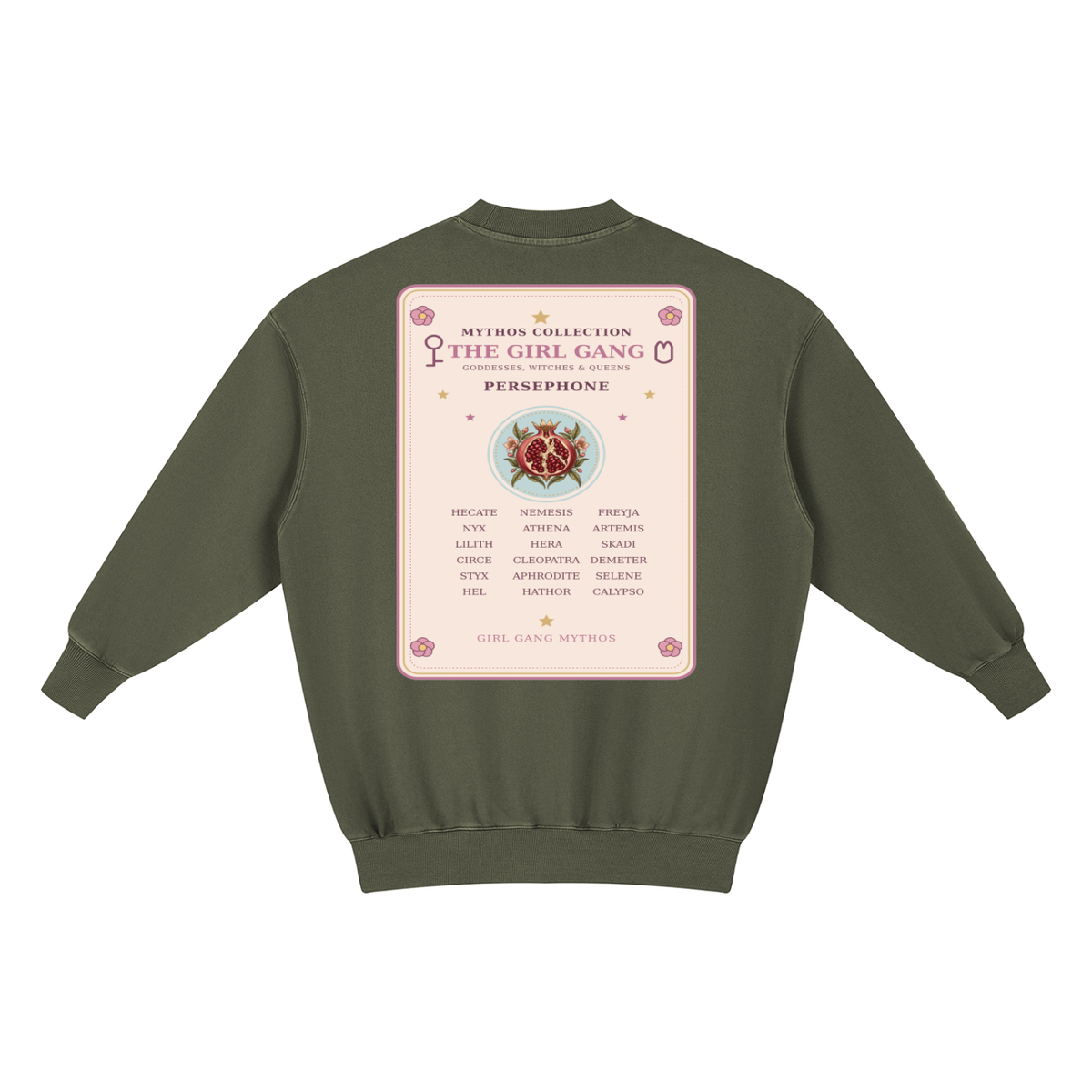 Girl Gang The Goddess In You Mythos Collection Women's Vintage Wash Pullover Dress oversized Tshirt Sweater Dress
