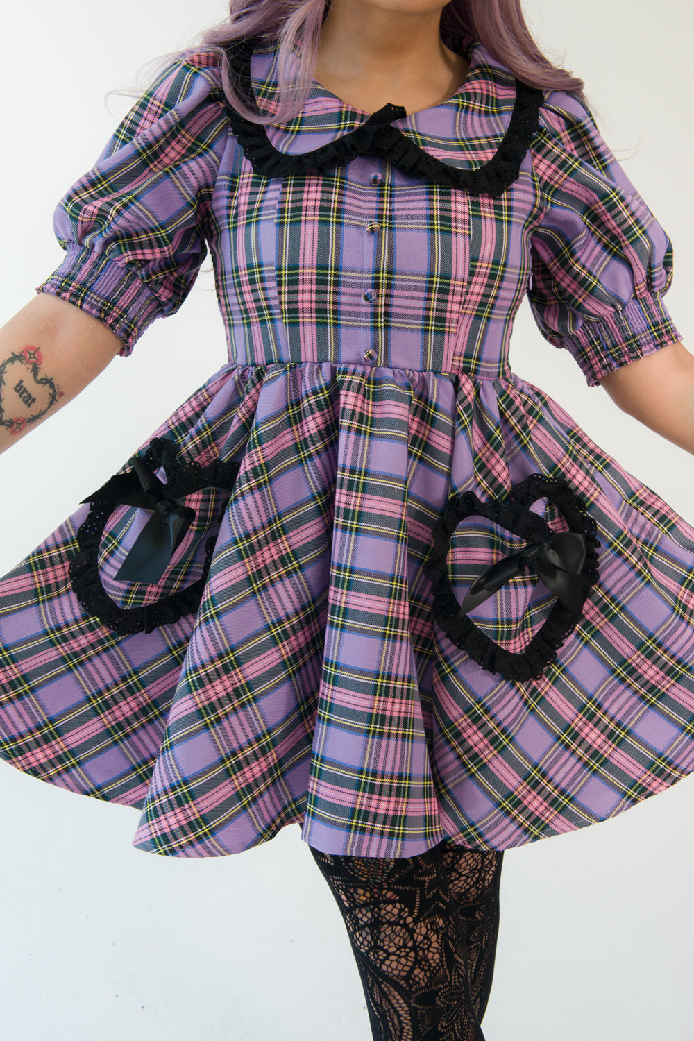 Lavender Tartan Gumdrop Dress