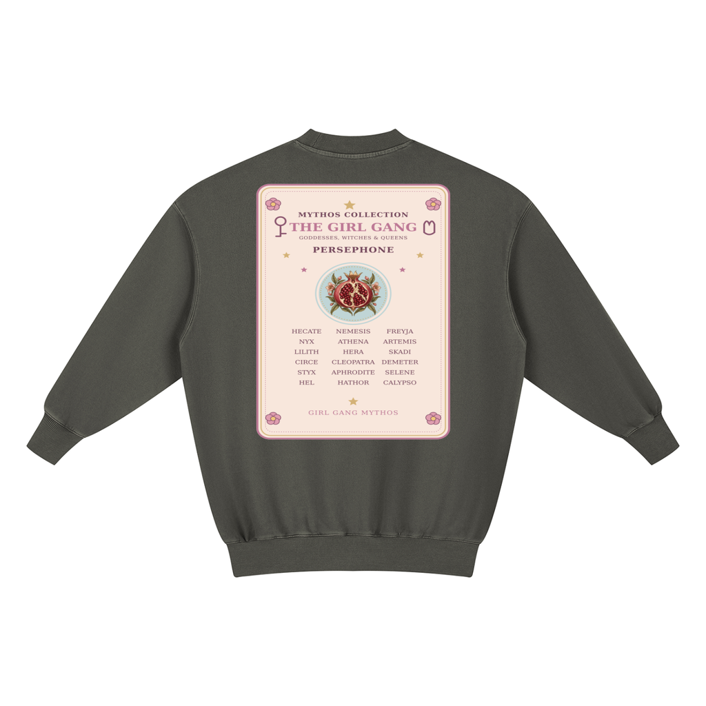 Girl Gang The Goddess In You Mythos Collection Women's Vintage Wash Pullover Dress oversized Tshirt Sweater Dress
