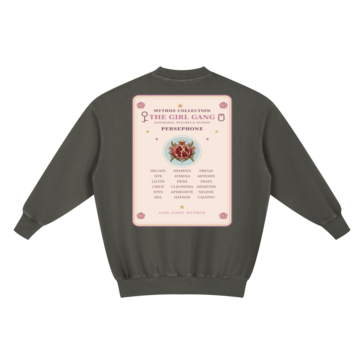 Girl Gang The Goddess In You Mythos Collection Women's Vintage Wash Pullover Dress oversized Tshirt Sweater Dress