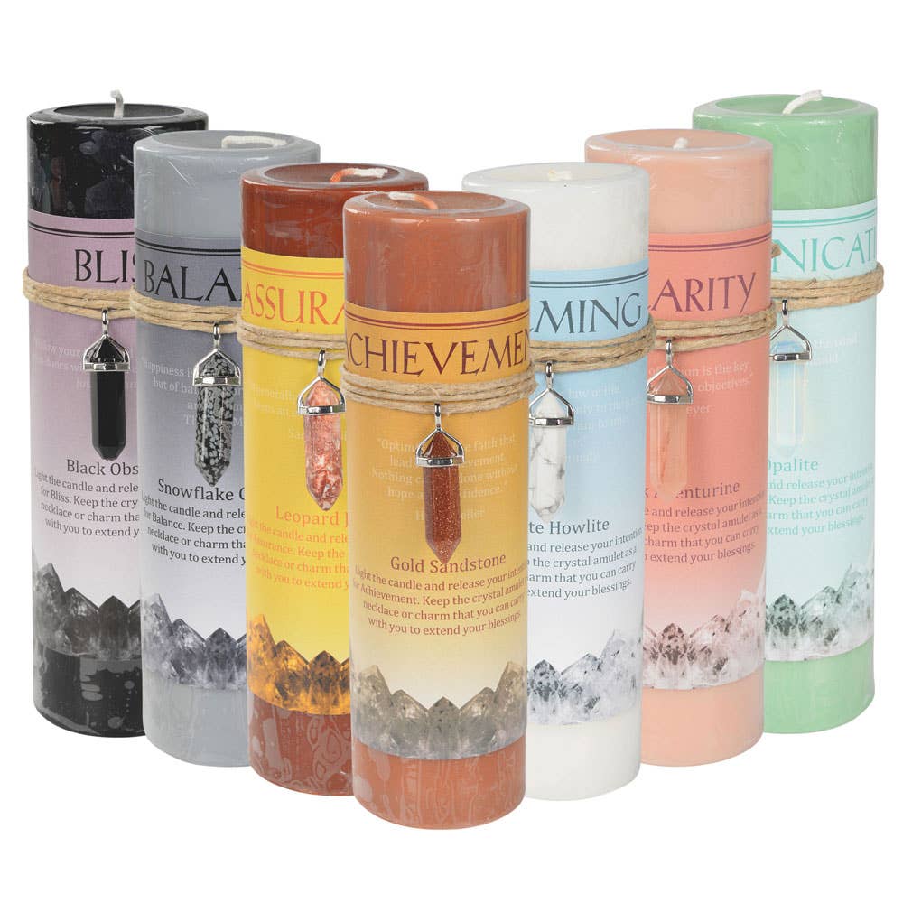 Crystal Energy Pendant Candle: PROTECTION - INDIAN AGATE
