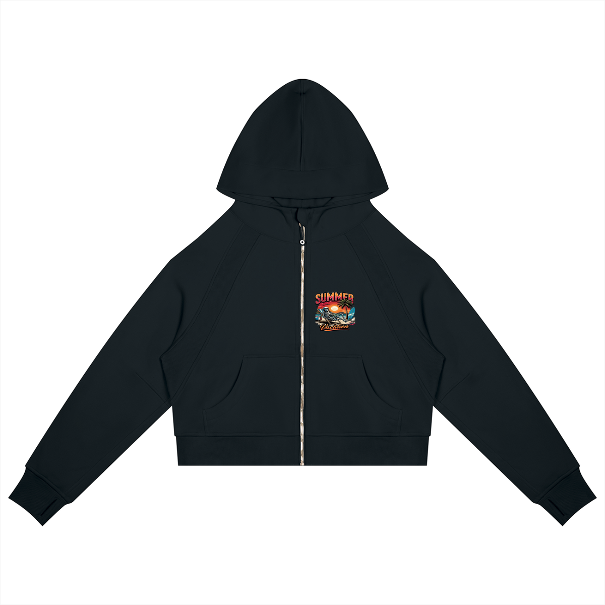 Salvation Nation Summer Mindset Cropped Zip-Through Hoodie