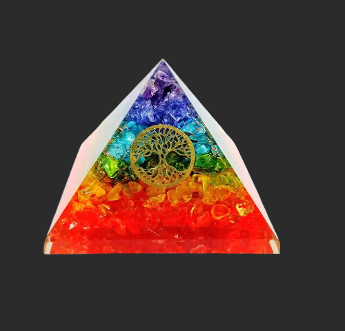 Seven Charka Orgonite Pyramid