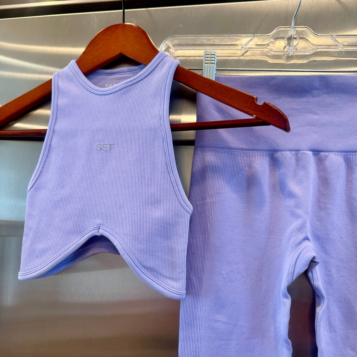 SET Active Matching Set in Lilac Purple - Sculptflex Power Angle Bra and Power Leggings in Lily