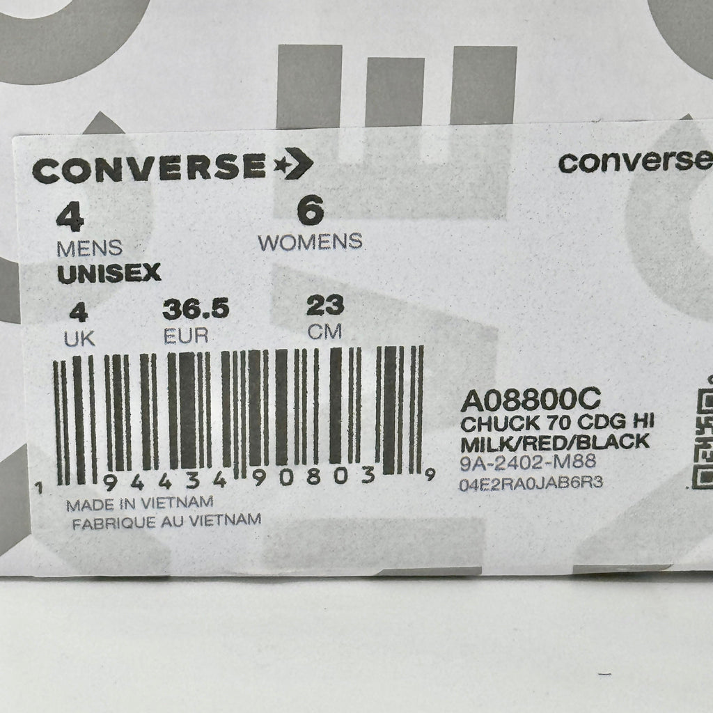Commes Des Garçons CDG Play Converse High Top Chuck 70 Heart Sneaker