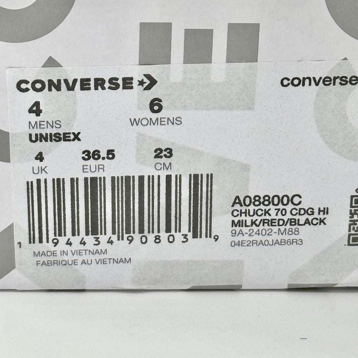 Commes Des Garçons CDG Play Converse High Top Chuck 70 Heart Sneaker
