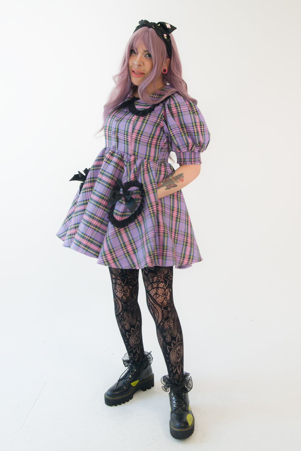 Lavender Tartan Gumdrop Dress
