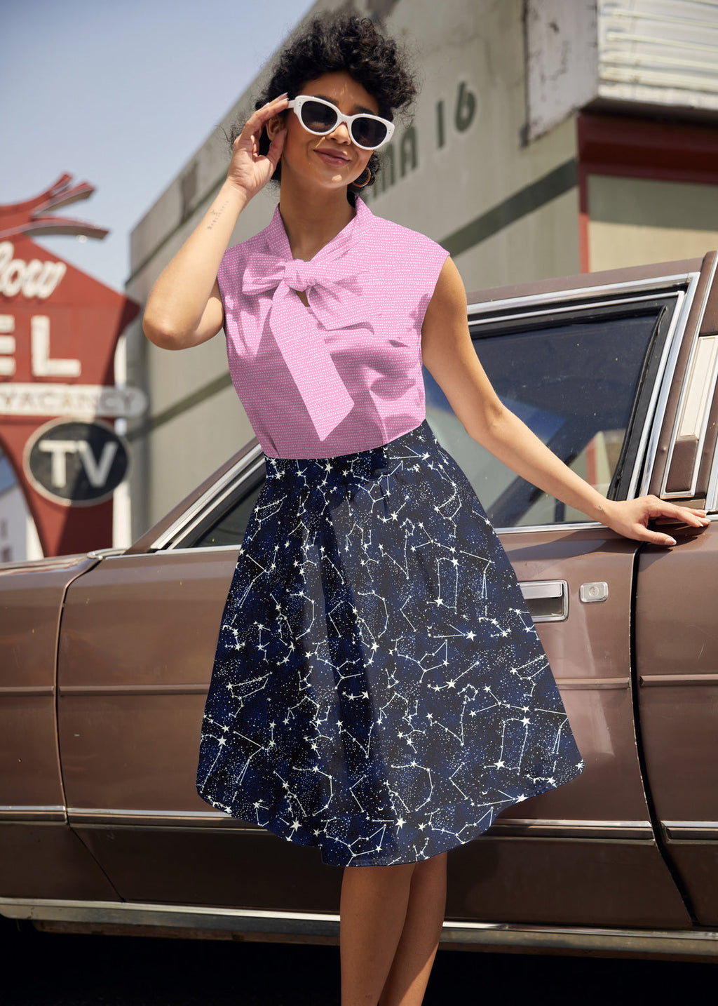 Glow in the Dark Constellations A-line Skirt