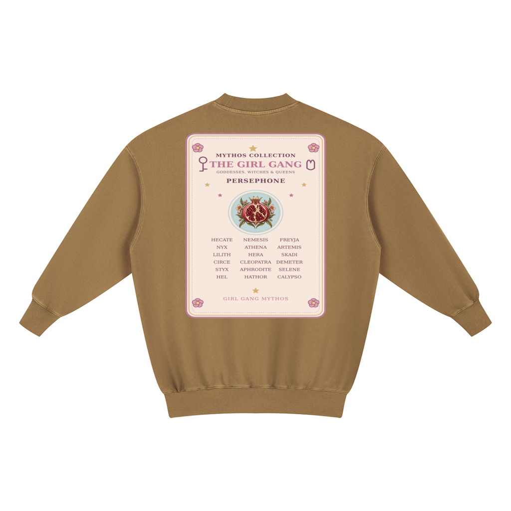 Girl Gang The Goddess In You Mythos Collection Women's Vintage Wash Pullover Dress oversized Tshirt Sweater Dress