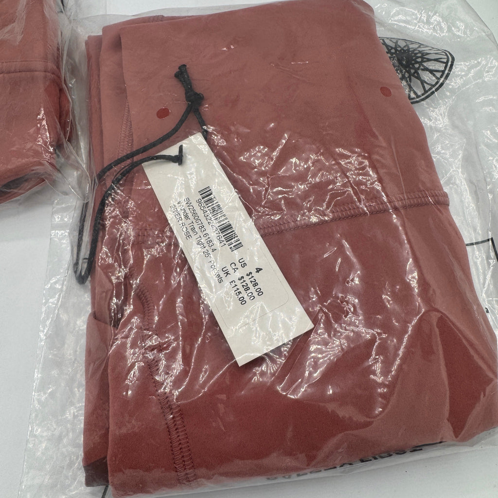 Lululemon x Soul Cycle Matching Set in Brier Rose Wunder Train Tight 25” and Long Line Bra