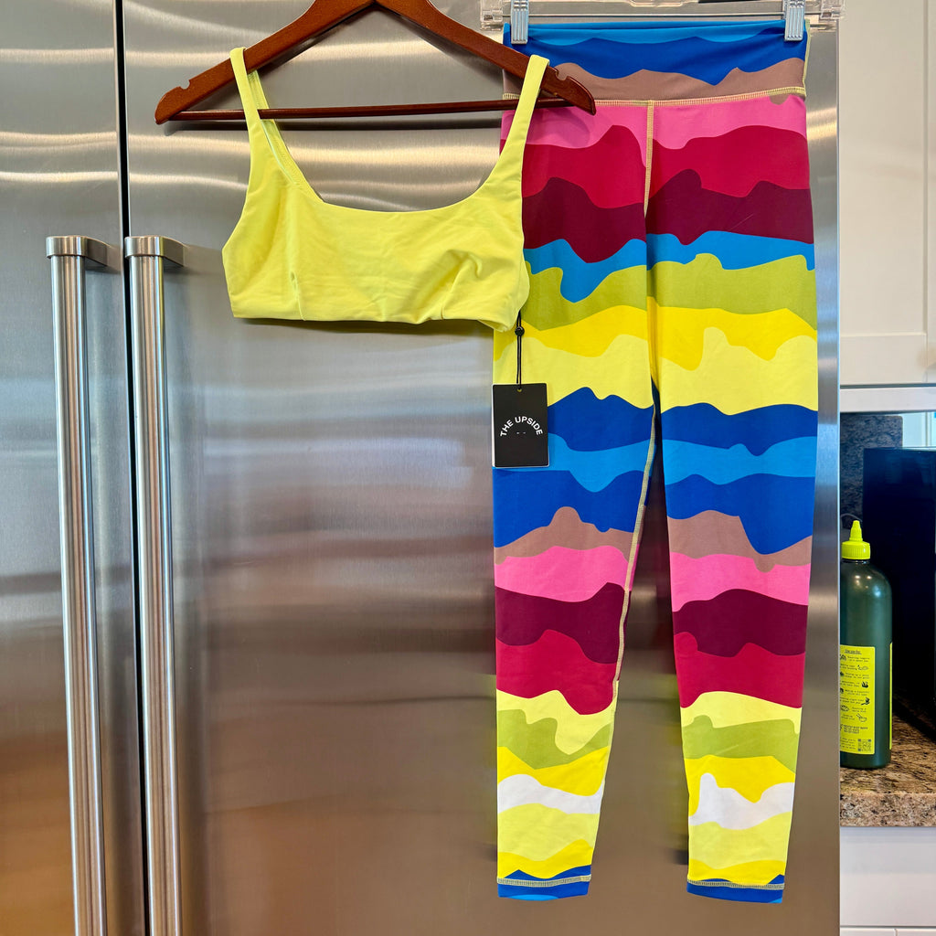 The Upside SET Astro Rory Bra and Printed Leggings in Multicolor / Citrus