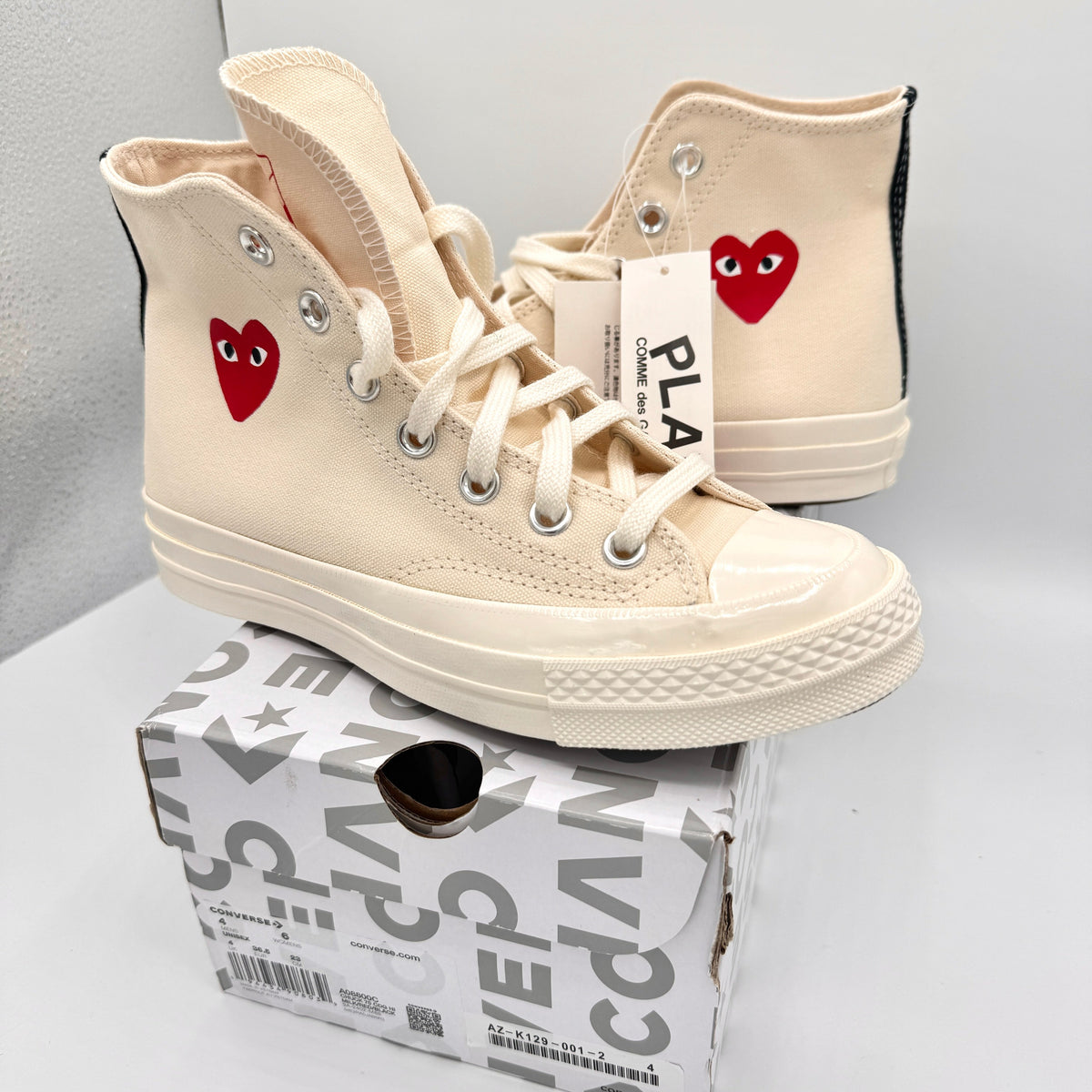 Commes Des Garçons CDG Play Converse High Top Chuck 70 Heart Sneaker