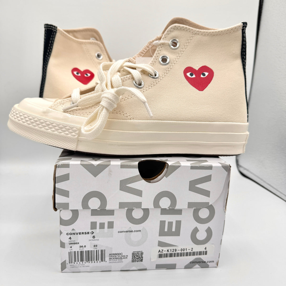 Commes Des Garçons CDG Play Converse High Top Chuck 70 Heart Sneaker
