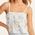 LoveShackFancy Maitri Tank Top Santa Rosa River Blue floral lace LSF brand new