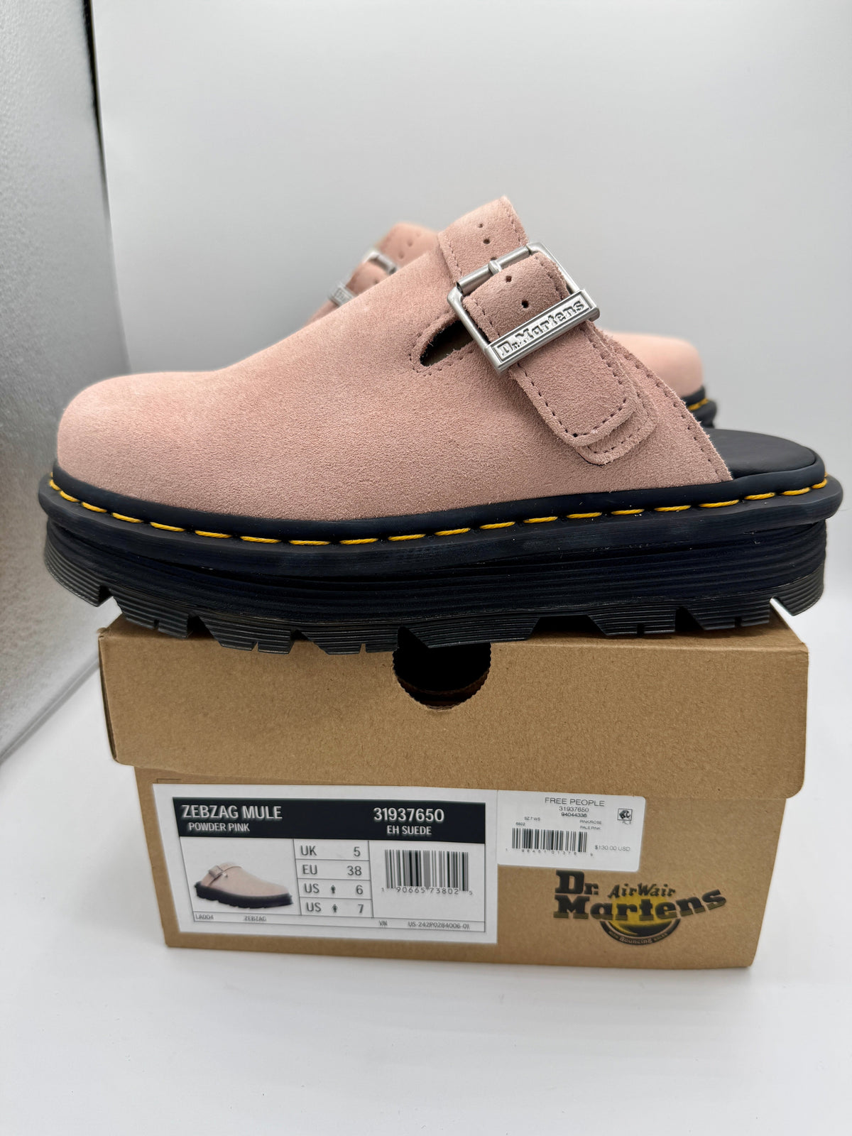 Dr Martin Zebzag Mule Unisex , Powder Pink
