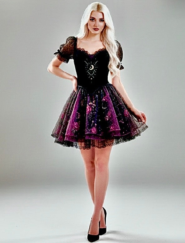 Hecate Goddess In You Crossroads Cross Over Dress with Convertible Skirt or just keep as a mini Cocktail Dress