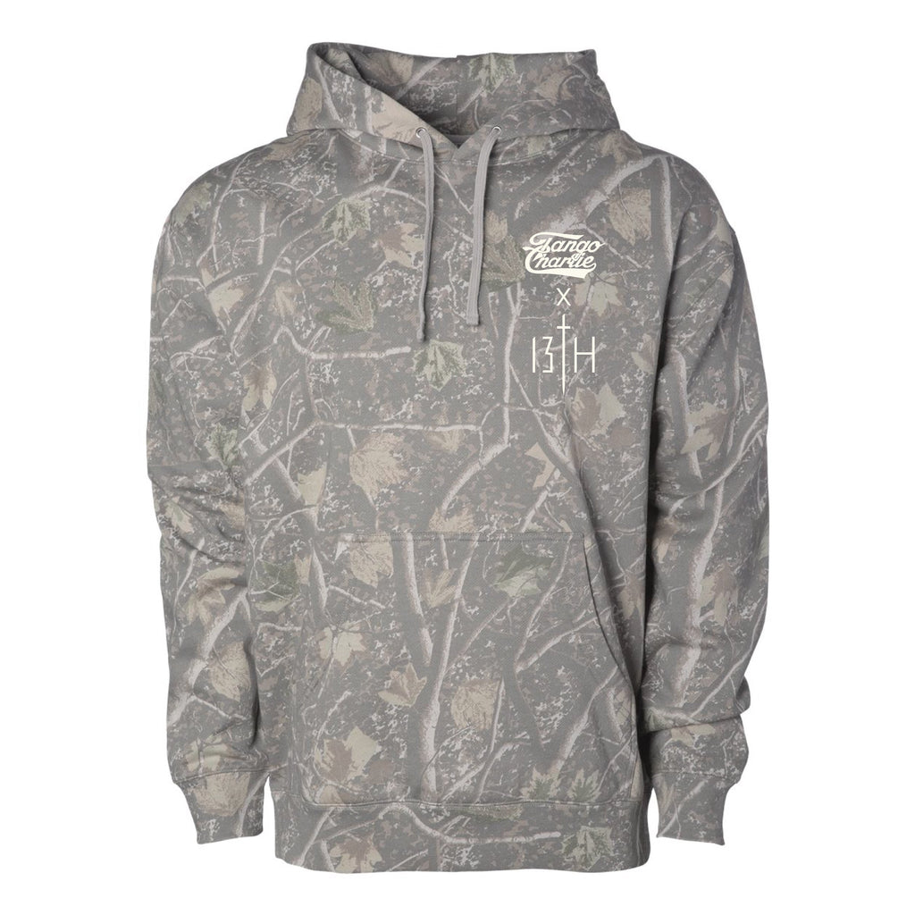 Lift Heavy. Pray Hard. - Premium Deadwood Camo Hoodie MENS UNISEX