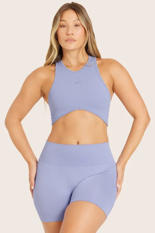 SET Active Matching Set in Lilac Purple - Sculptflex Power Angle Bra and Power Leggings in Lily