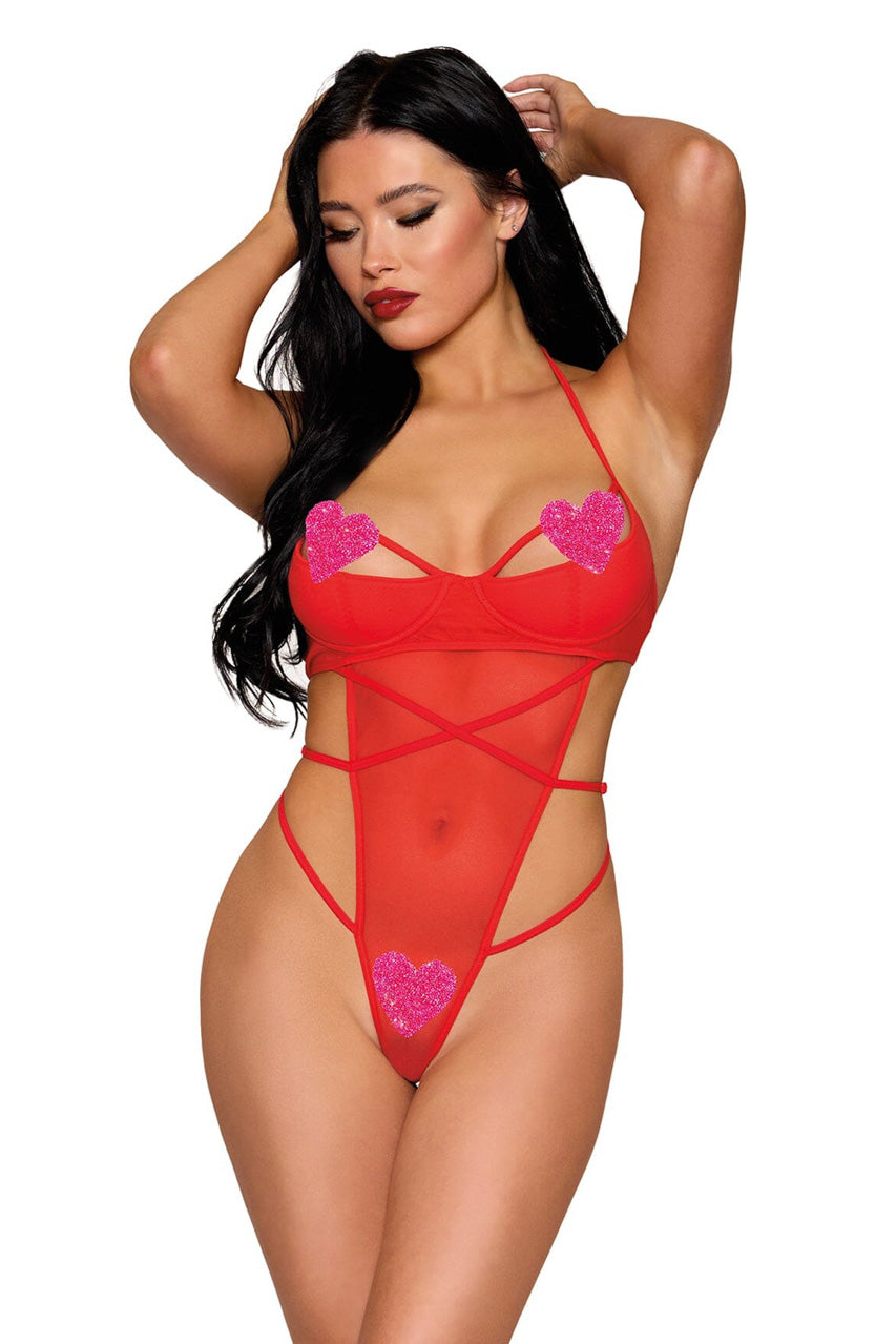 Rhinestone Heart Teddy
