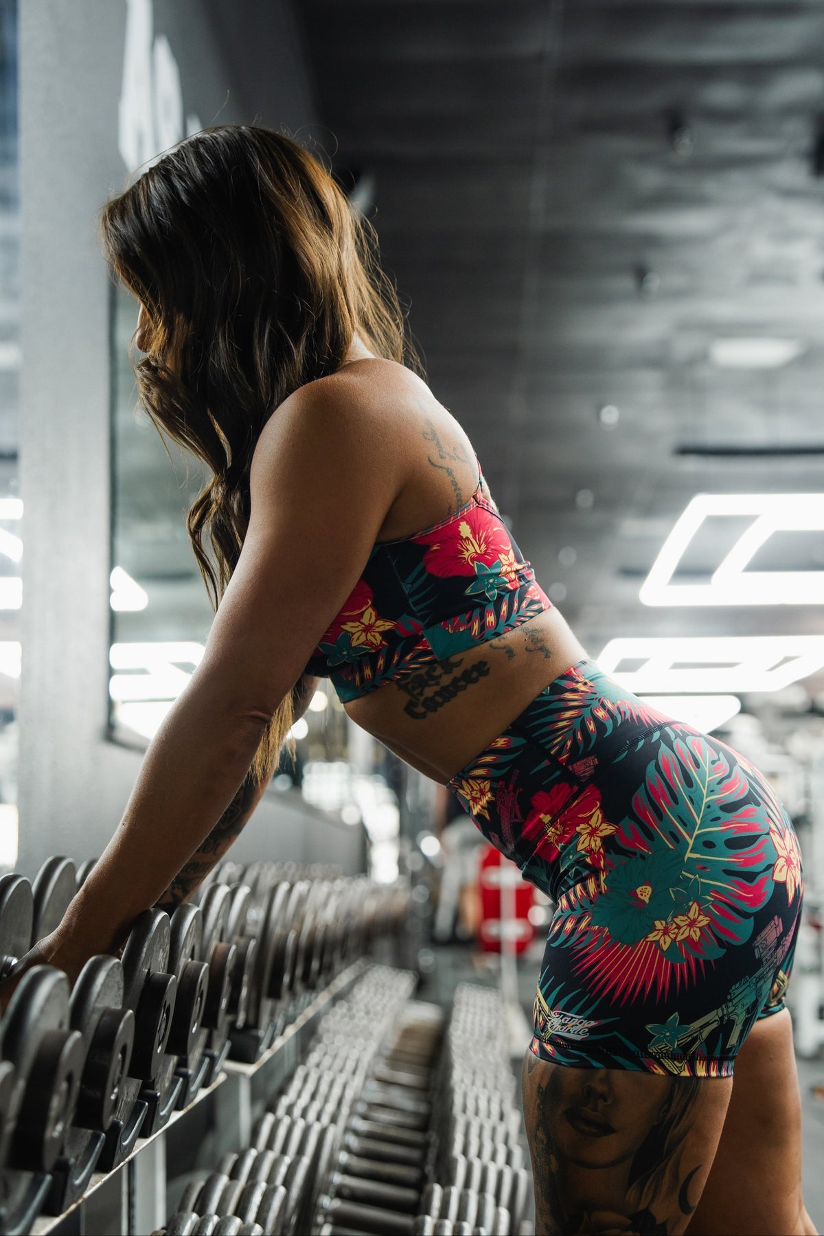 Tropical Assassin printed Women's High-Waisted Seamless Front Compression Training Shorts |