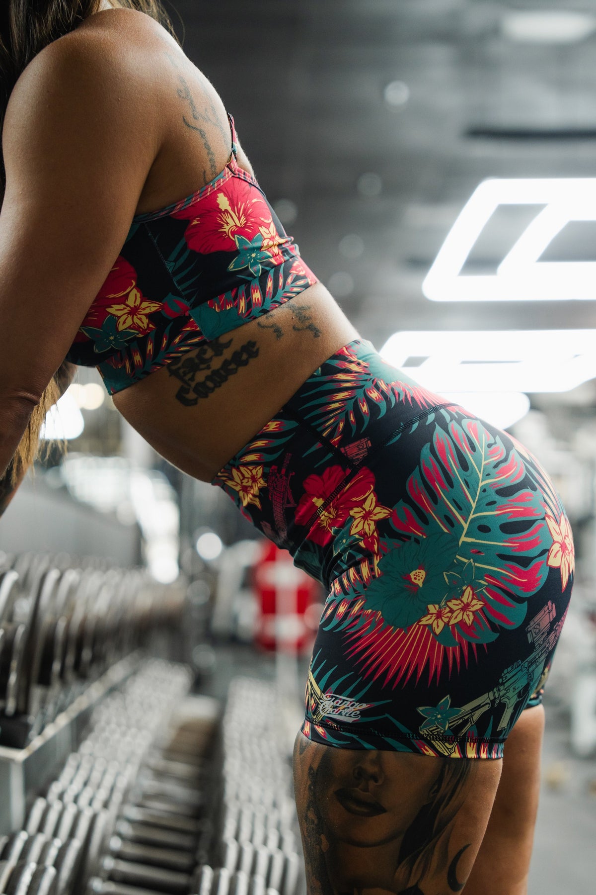 Tropical Assassin printed Women's High-Waisted Seamless Front Compression Training Shorts |