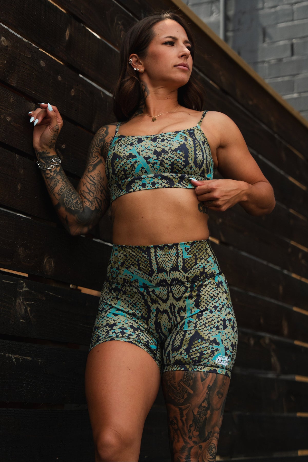 Lethal Venom printed Women's High-Waisted Seamless Front Compression Training Shorts |