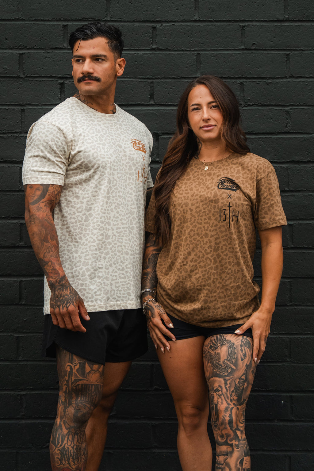 Lift Heavy. Pray Hard. Cream Leopard - Tee MENS UNISEX